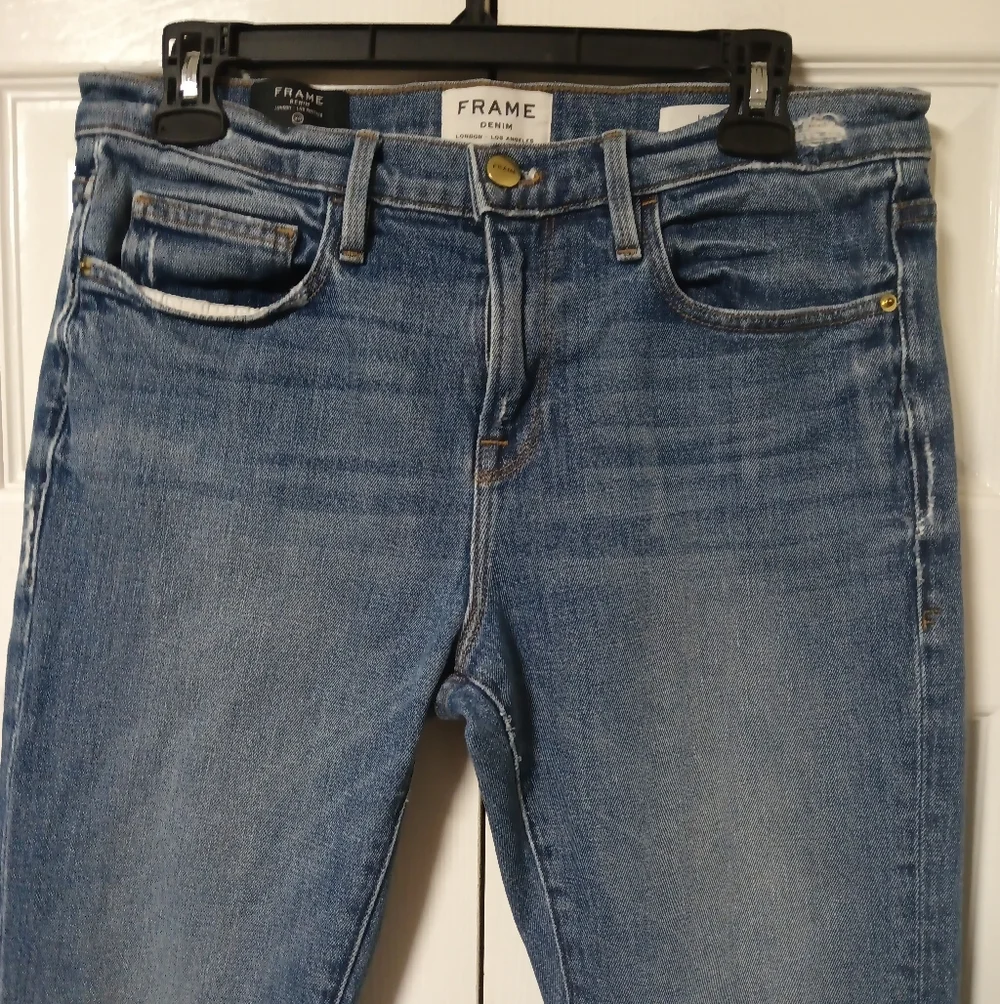 Frame Denim Women's Le Boy Cropped Ankle Jeans in Blue
